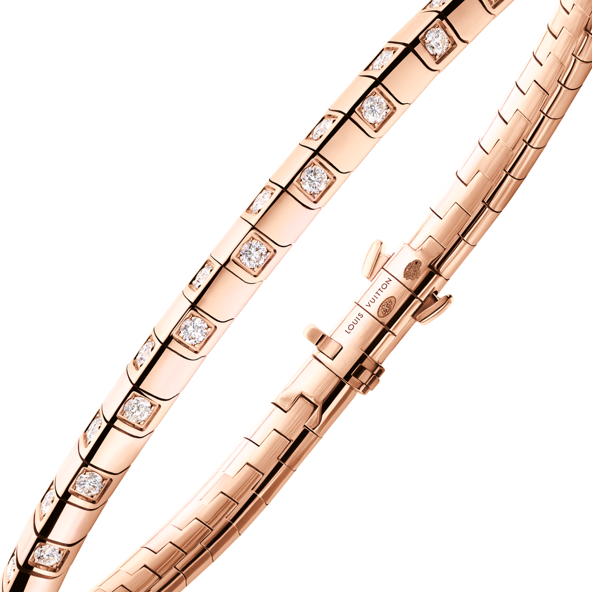 Le Damier de Louis Vuitton Small Bracelet, Rose Gold and Diamonds  in Jewellery