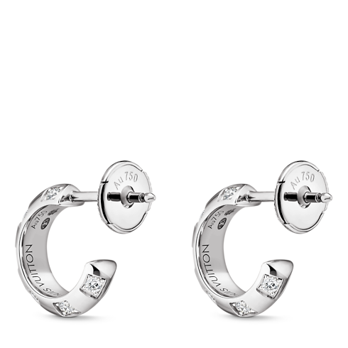 Le Damier de Louis Vuitton Small Hoops, White Gold and Diamonds in Jewellery's Categories Earrings collections by Louis Vuitton (Product zoom)