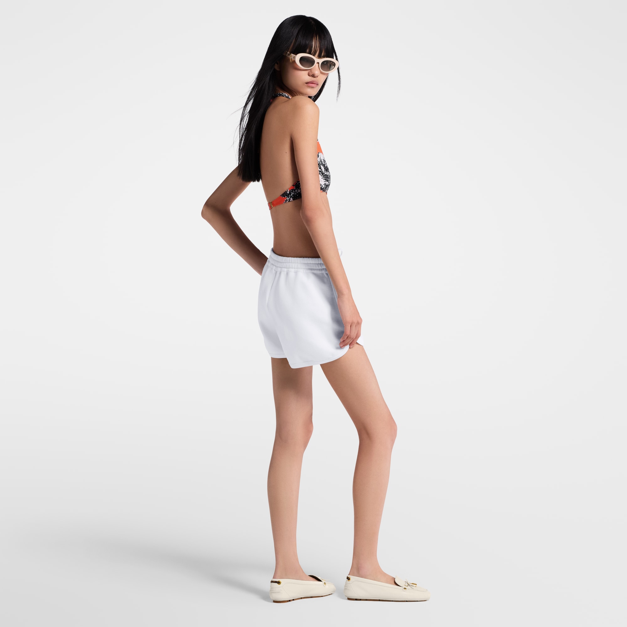 Leather Accent Jogging Shorts  in Women