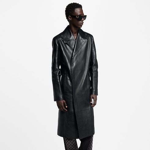 Leather Double-Breasted Coat in Men's Ready-to-Wear Outerwear and Coats collections by Louis Vuitton (Product zoom)