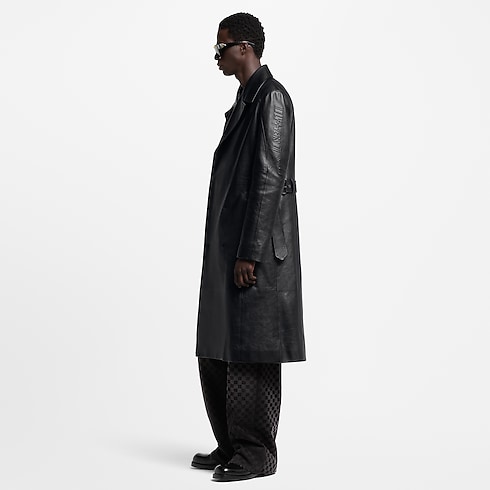 Leather Double-Breasted Coat in Men's Ready-to-Wear Outerwear and Coats collections by Louis Vuitton (Product zoom)