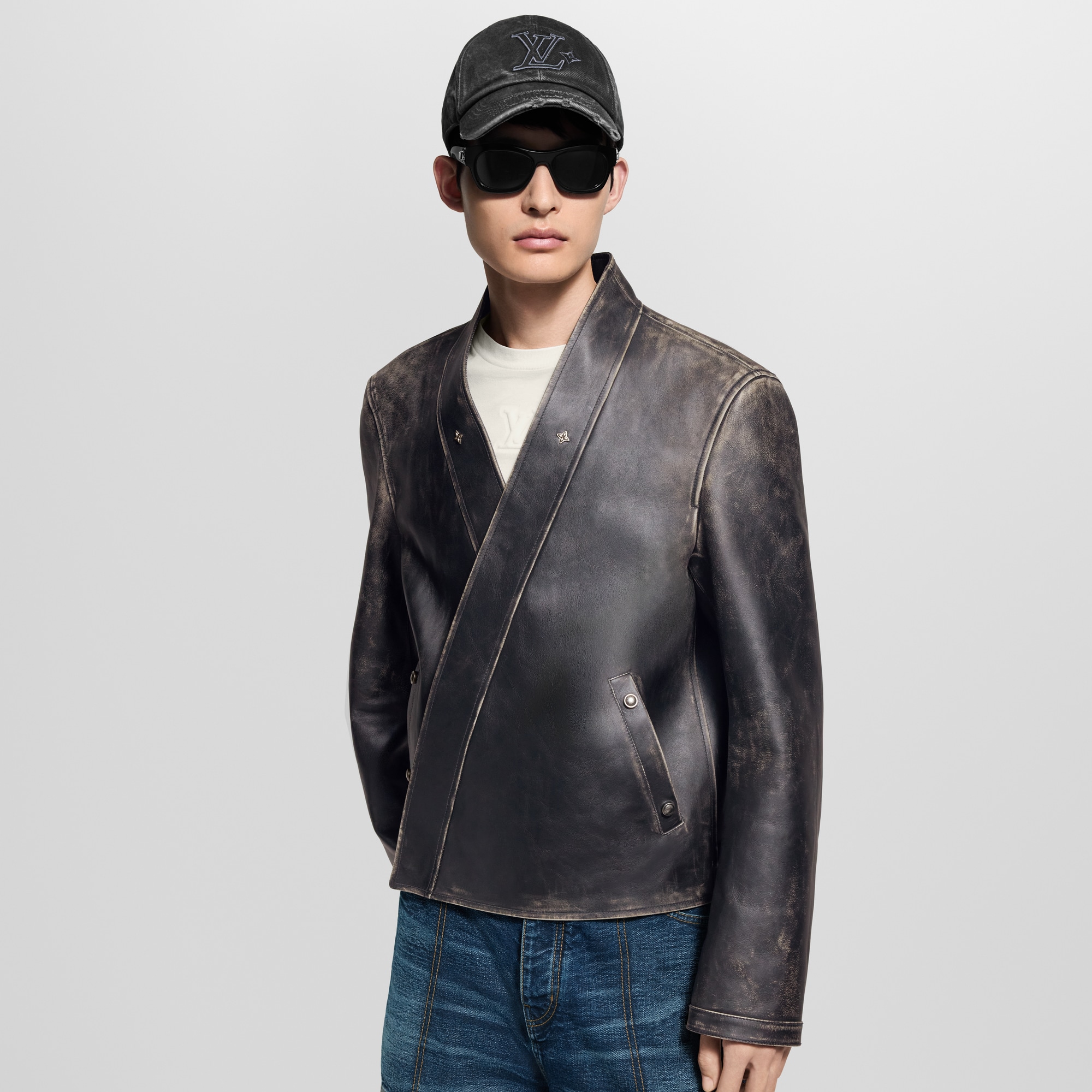 Leather Karate Jacket  in Men