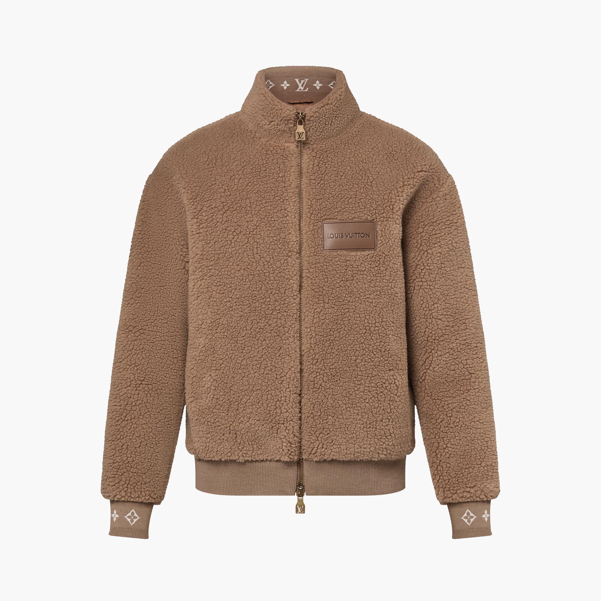 Leather Patch Fleece Blouson - Main Image