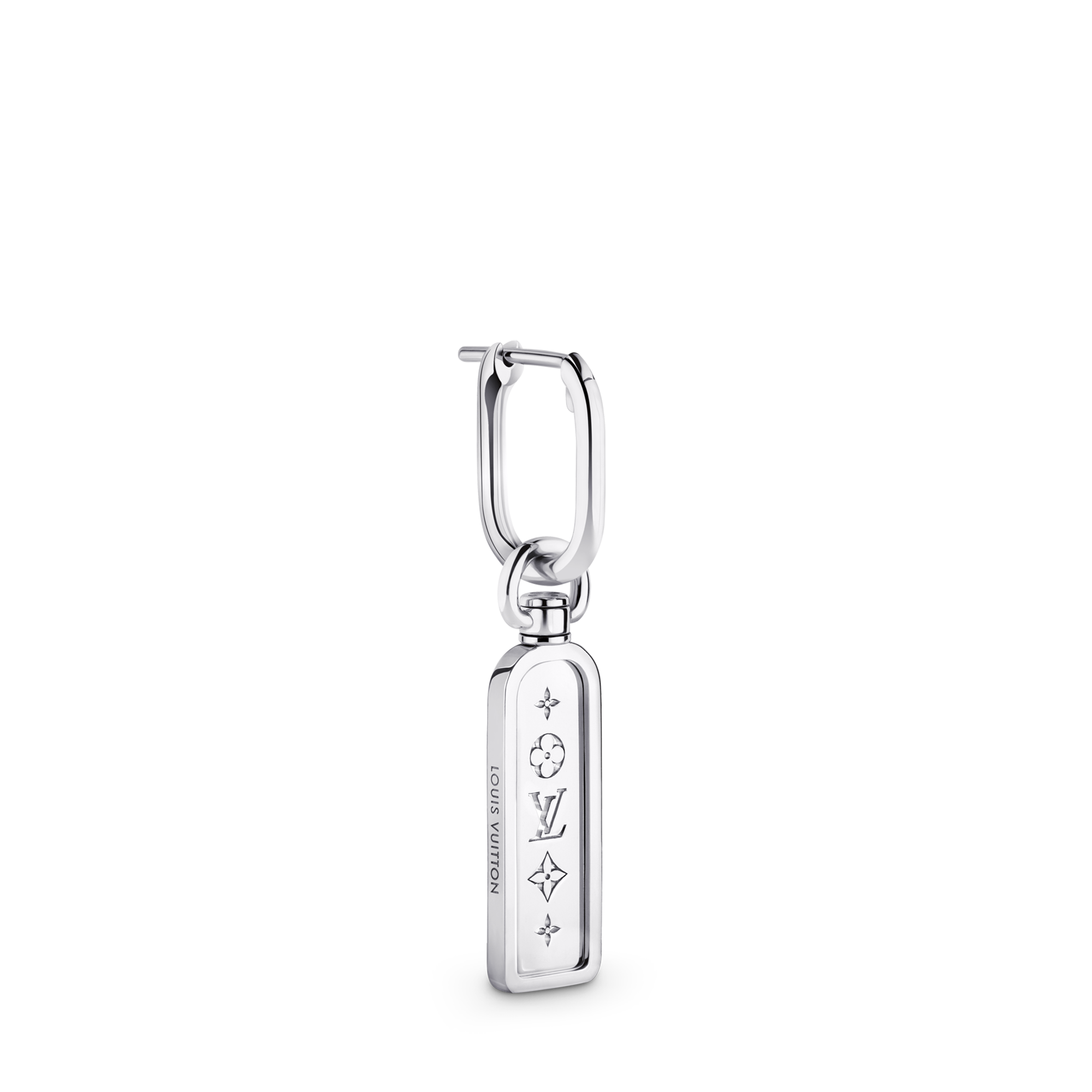 Les Gastons Vuitton Tag Single Hoop, White Gold  in Les Extraordinaires