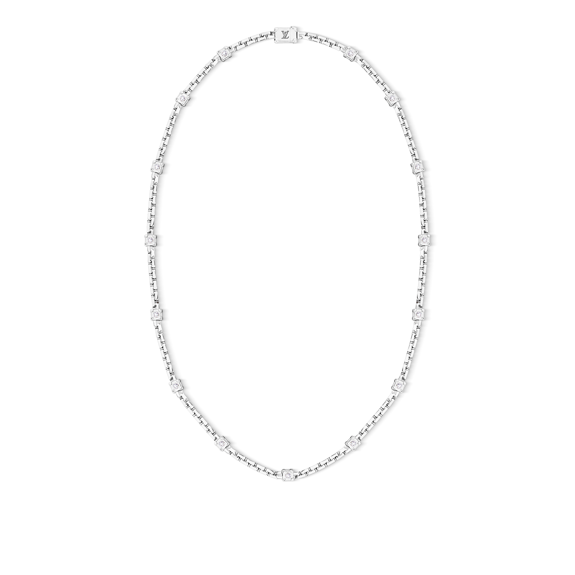 Les Gastons Vuitton Trunk Necklace, White Gold and Diamonds  in Les Extraordinaires