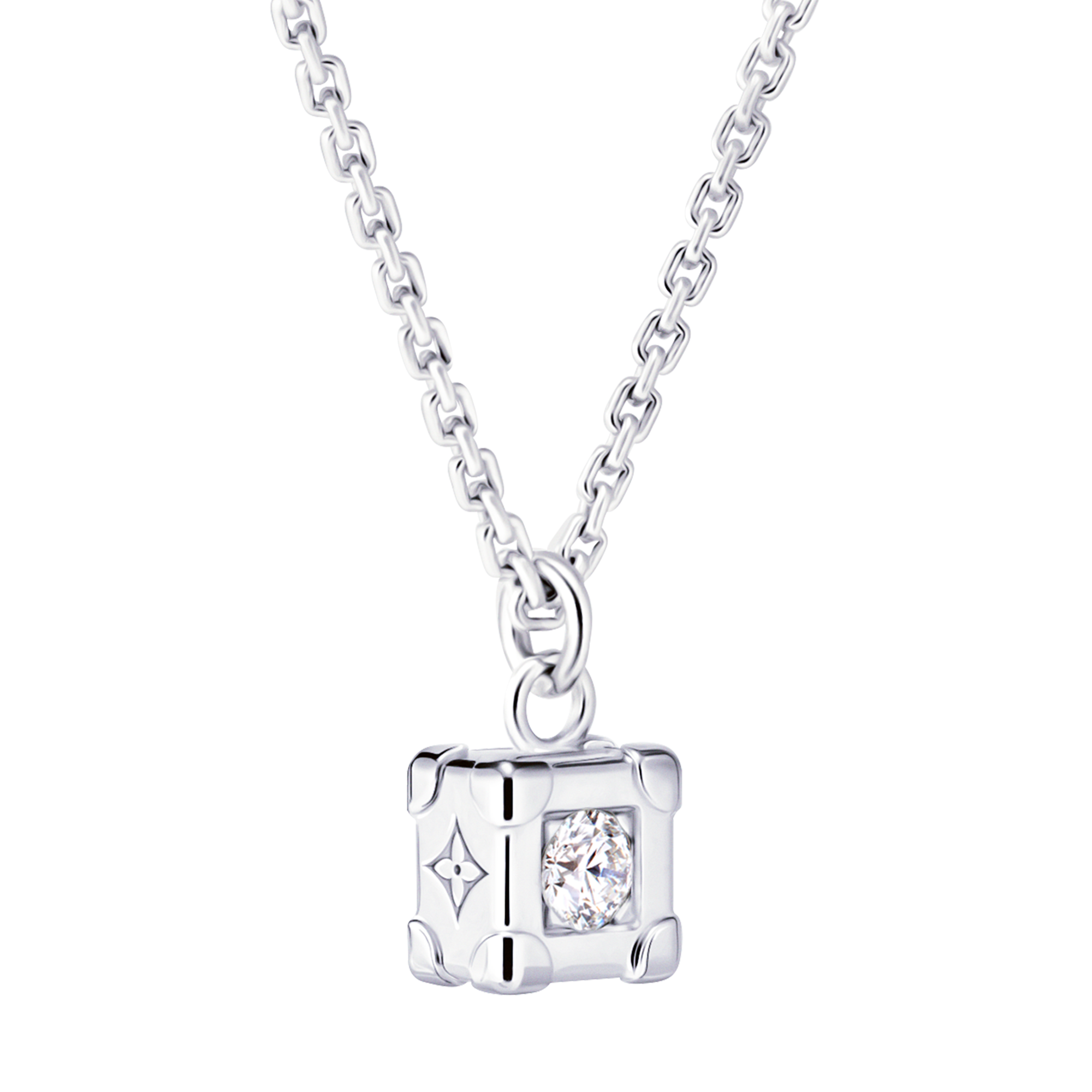 Les Gastons Vuitton Trunk Pendant, White Gold and Diamond  in Les Extraordinaires