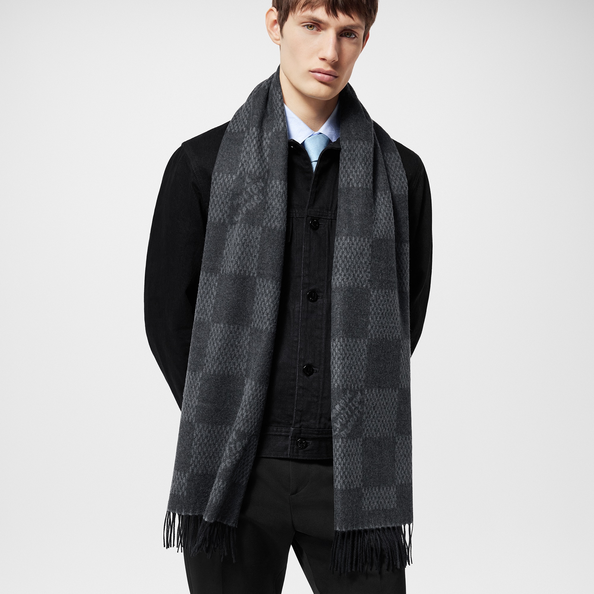 Light Damier Scarf . in Men