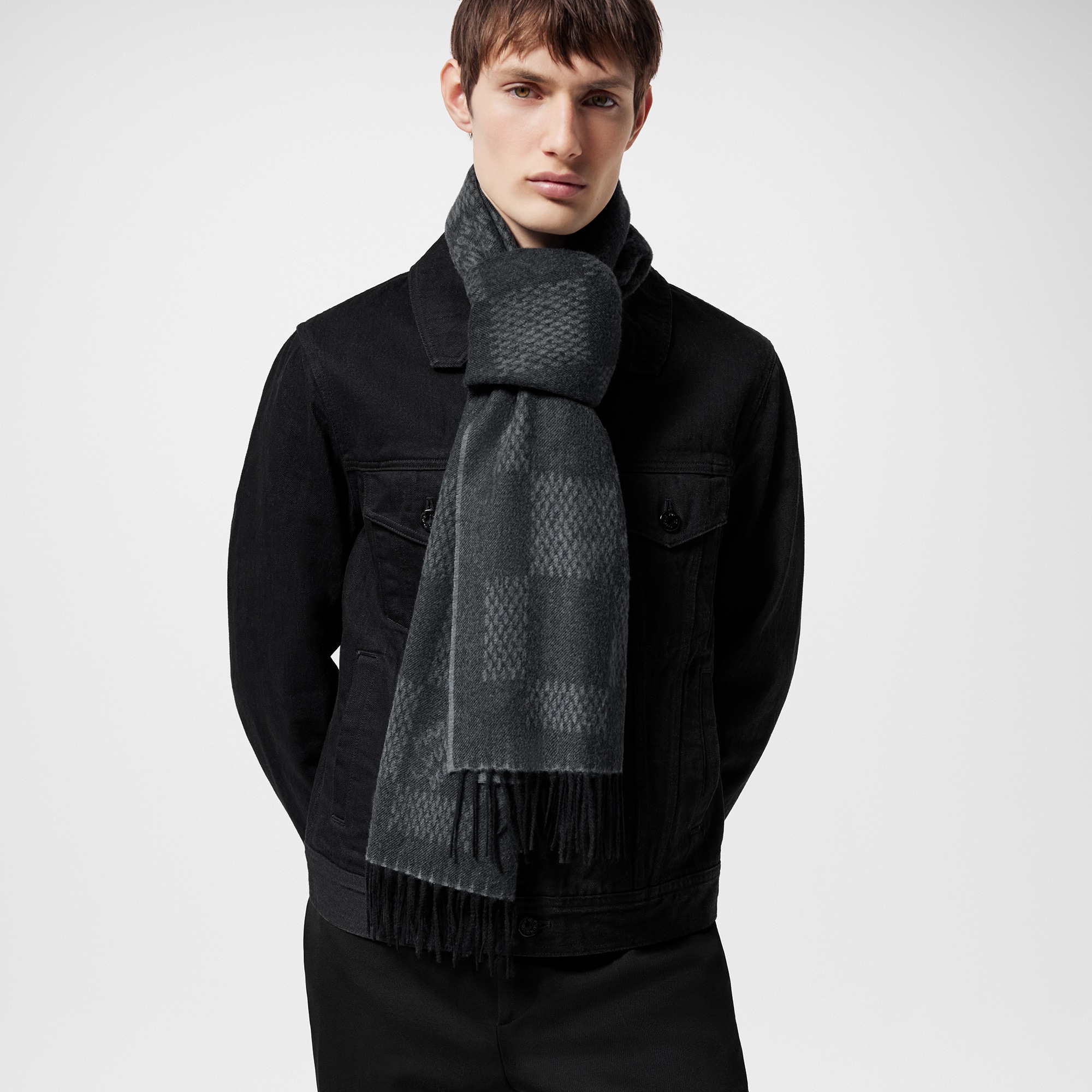 Light Damier Scarf . in Men