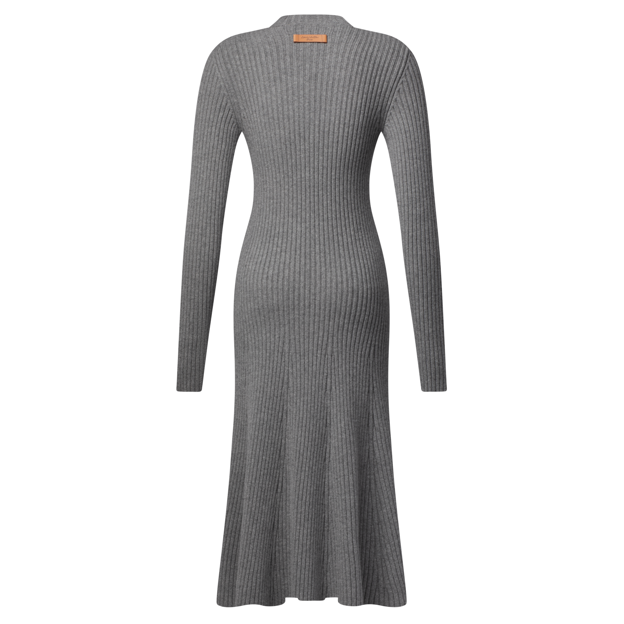 Long-Sleeved Rib-Knit Maxi Dress  in Women