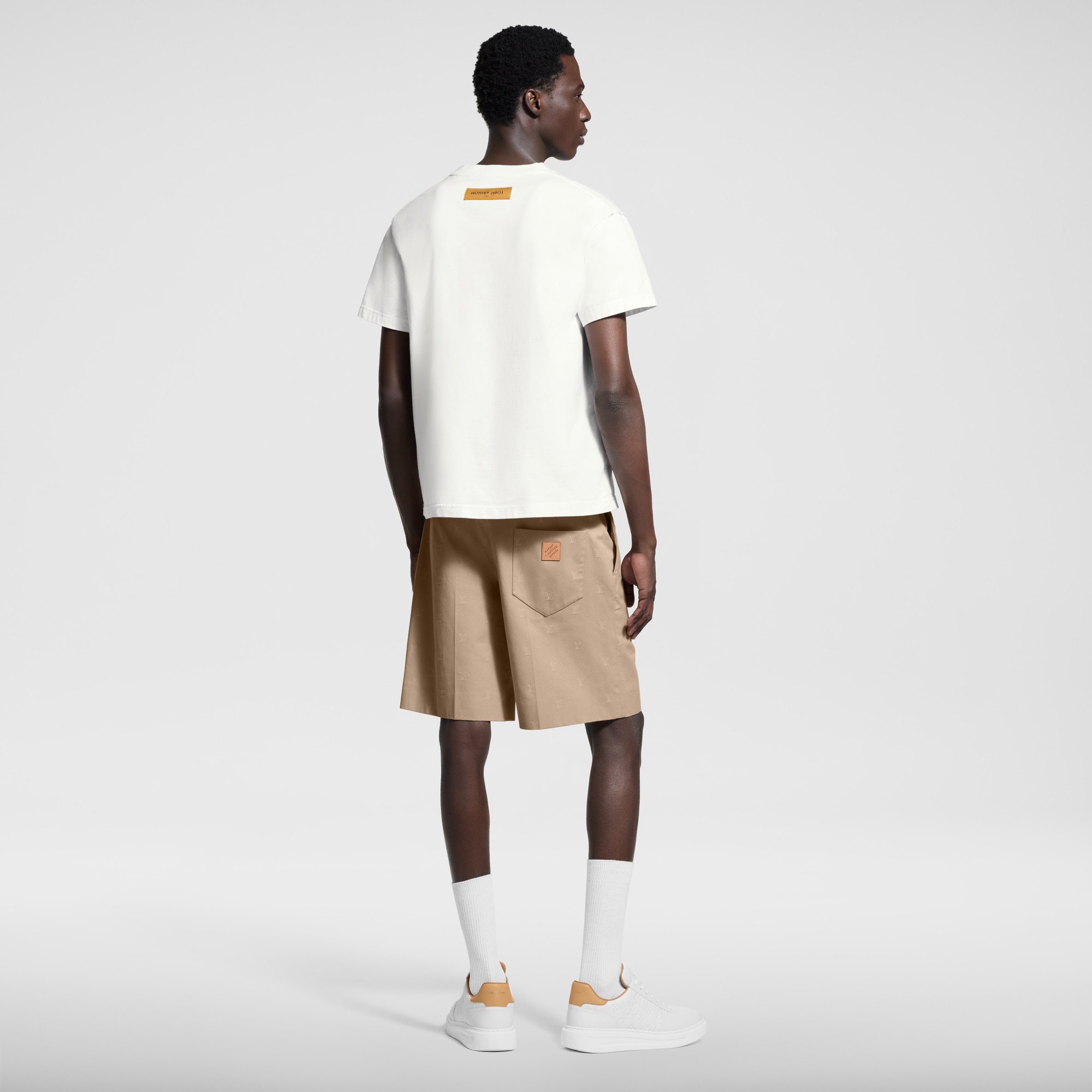 LV Blason Cotton Jacquard Chino Shorts  in Men