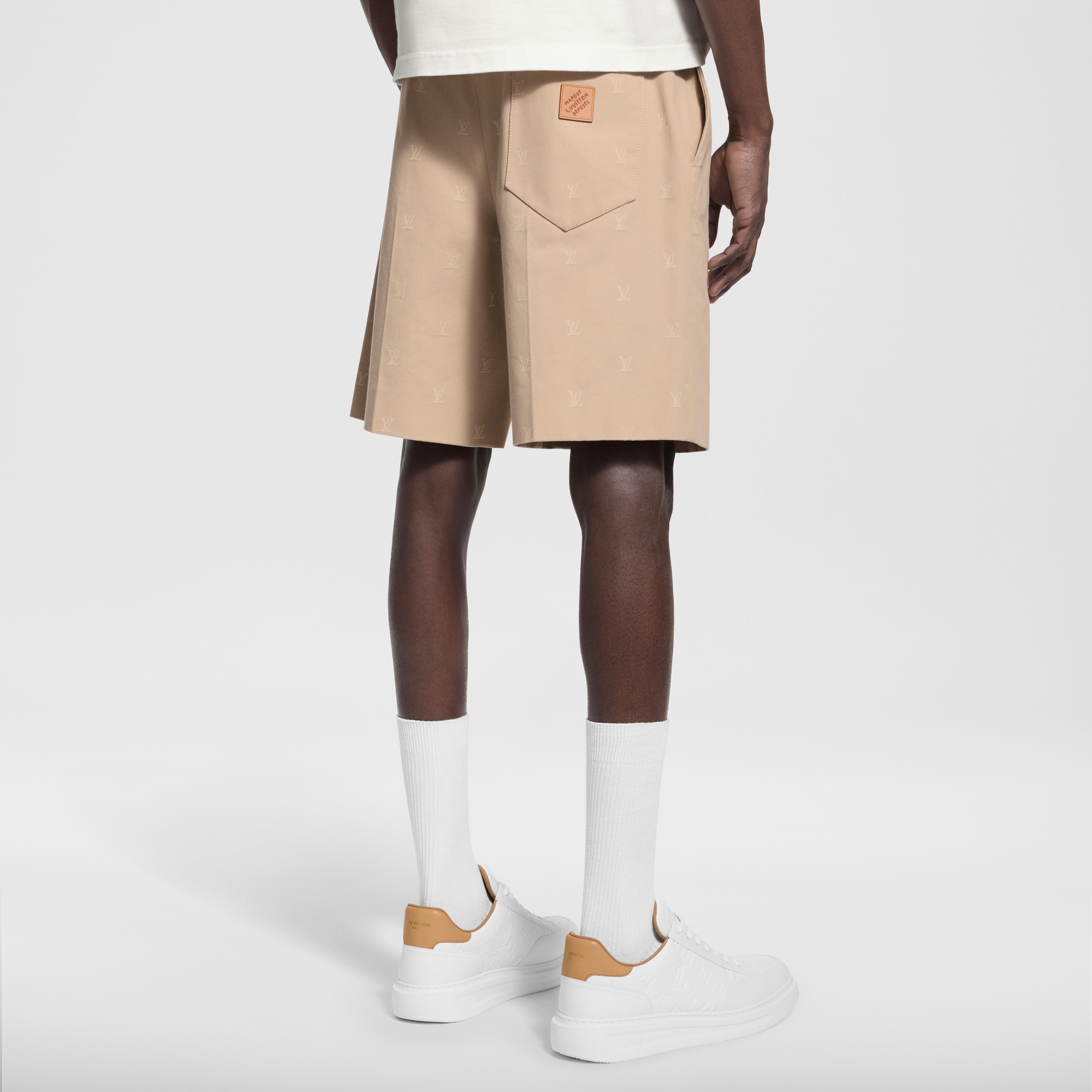 LV Blason Cotton Jacquard Chino Shorts  in Men