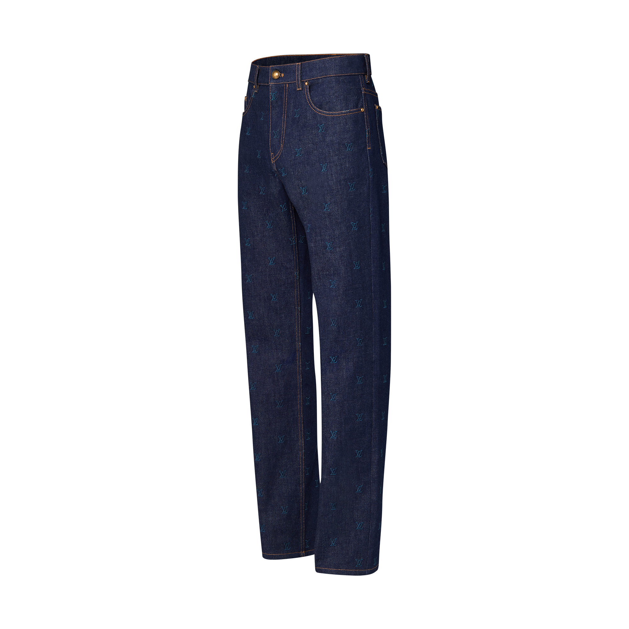 LV Blason Embroidered Denim Pants  in Men