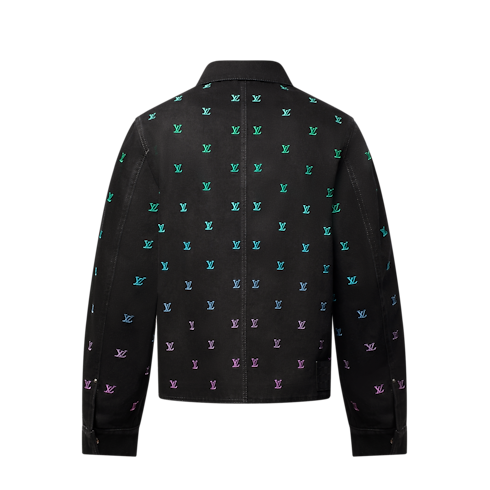 LV Blason Gradient Embroidered Denim Coach Jacket in Men's Ready-to-Wear Outerwear and Coats collections by Louis Vuitton (Product zoom)