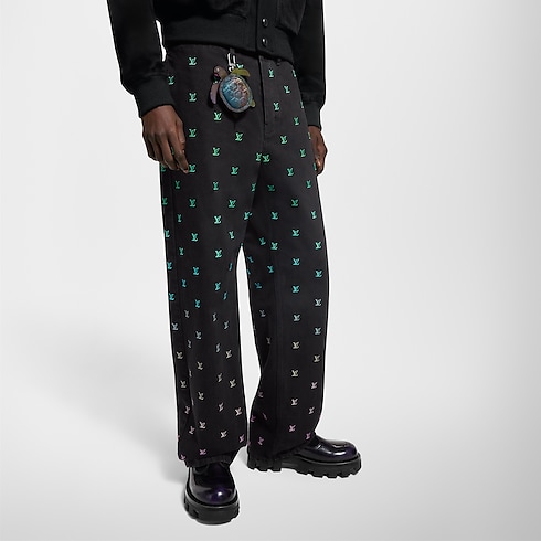 LV Blason Gradient Embroidered Denim Skate Pants in Men's Ready-to-Wear Denim collections by Louis Vuitton (Product zoom)