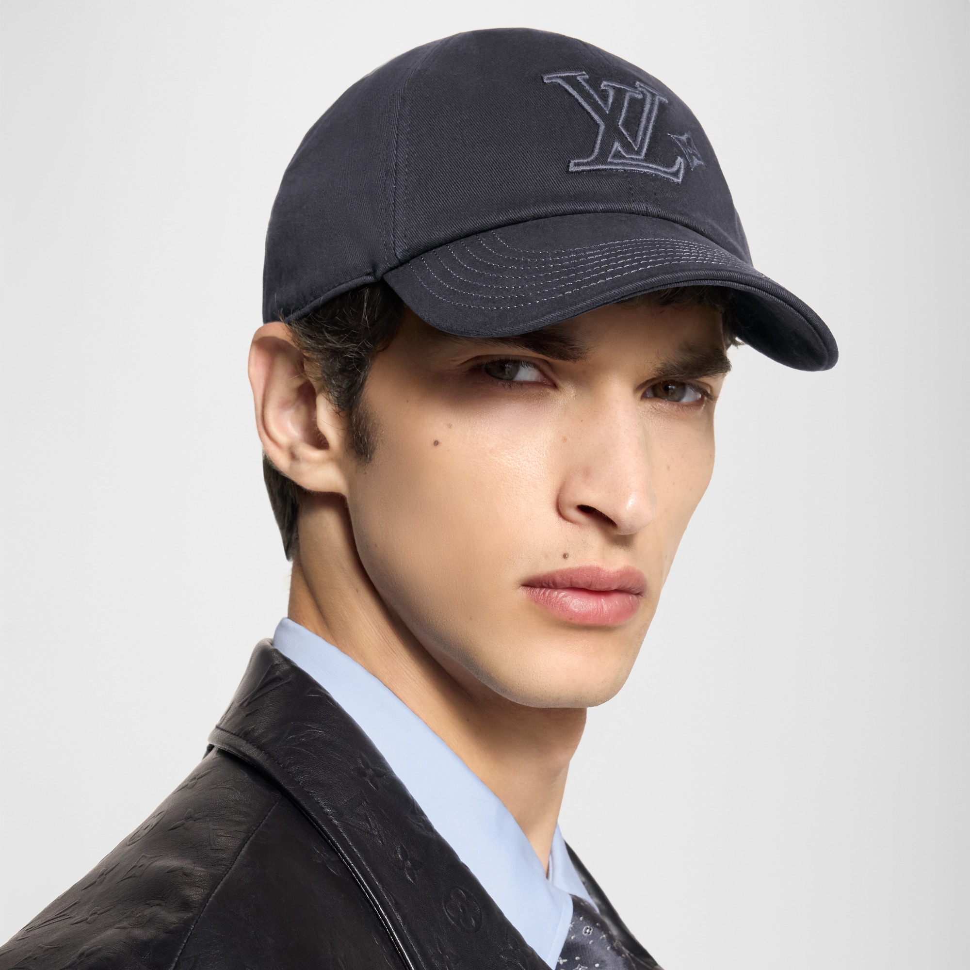 LV Denim Washed Cap . in Men