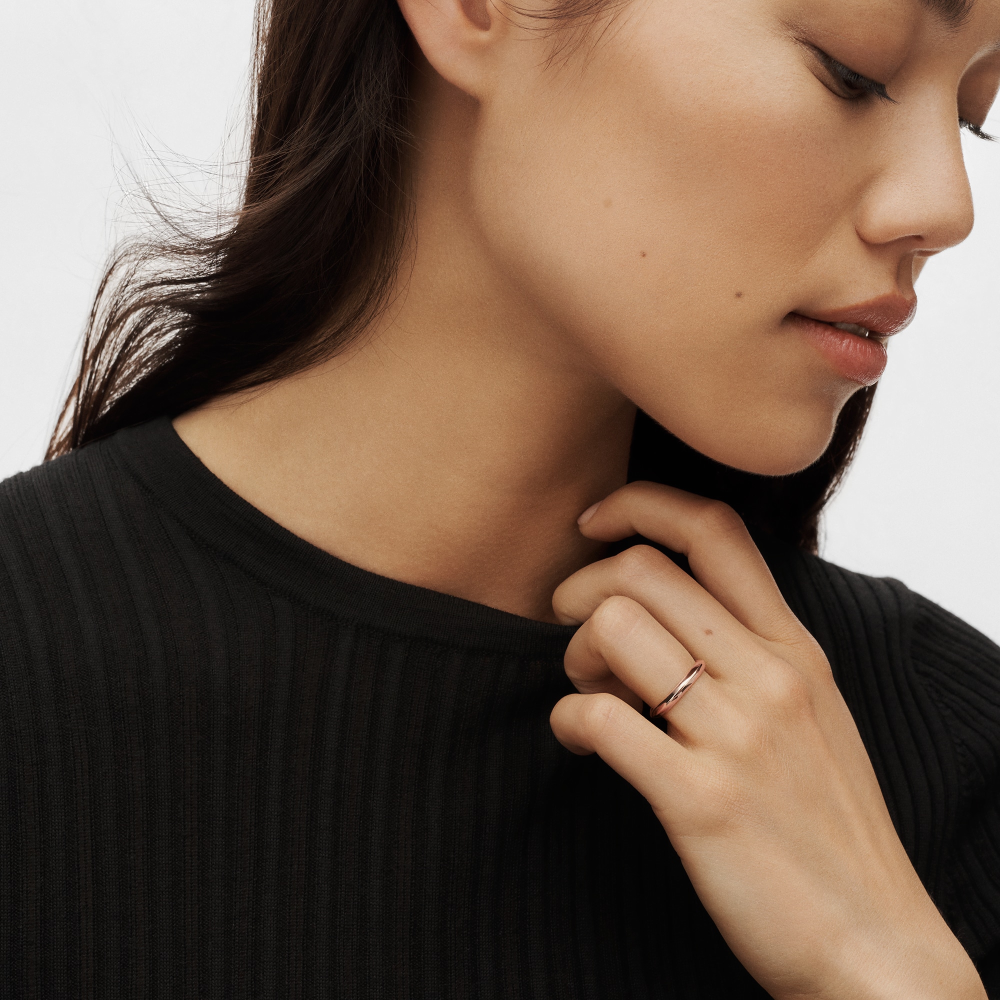 LV Diamonds 3mm Wedding Band, Pink Gold  in Jewellery