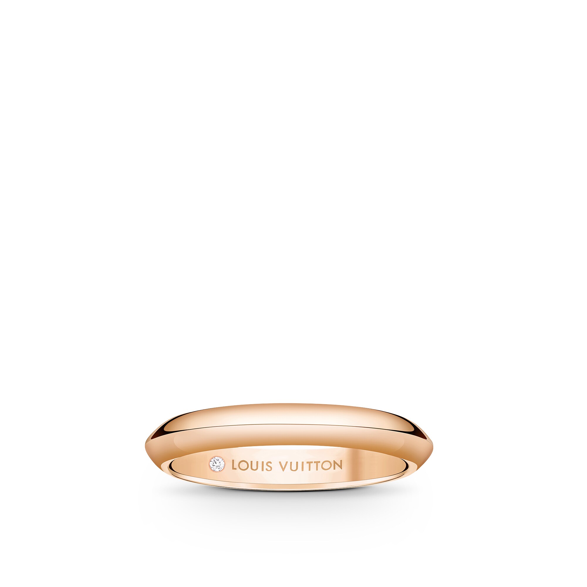 LV Diamonds 3mm Wedding Band, Pink Gold  in Jewellery