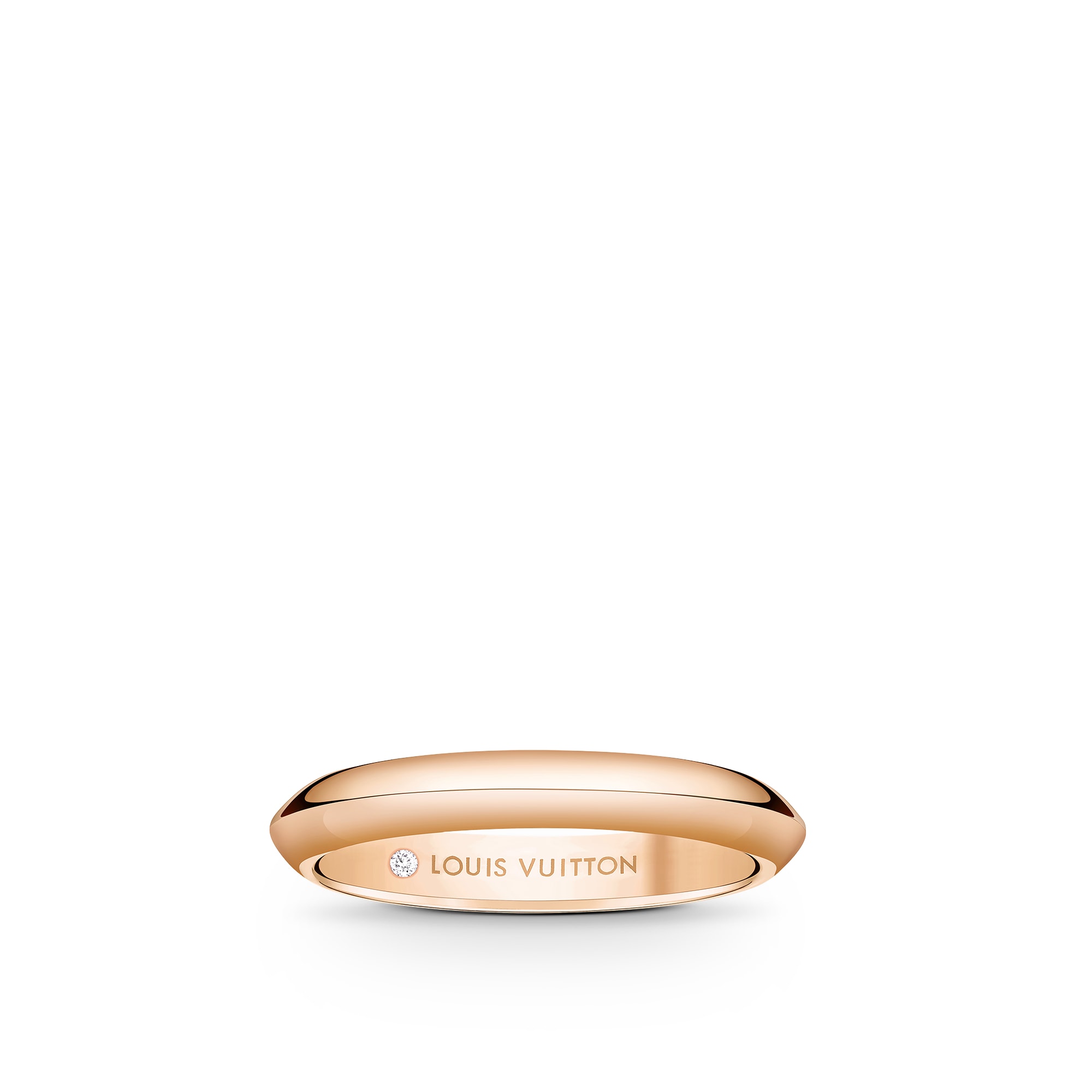 LV Diamonds 3mm Wedding Band, Pink Gold  in Jewellery