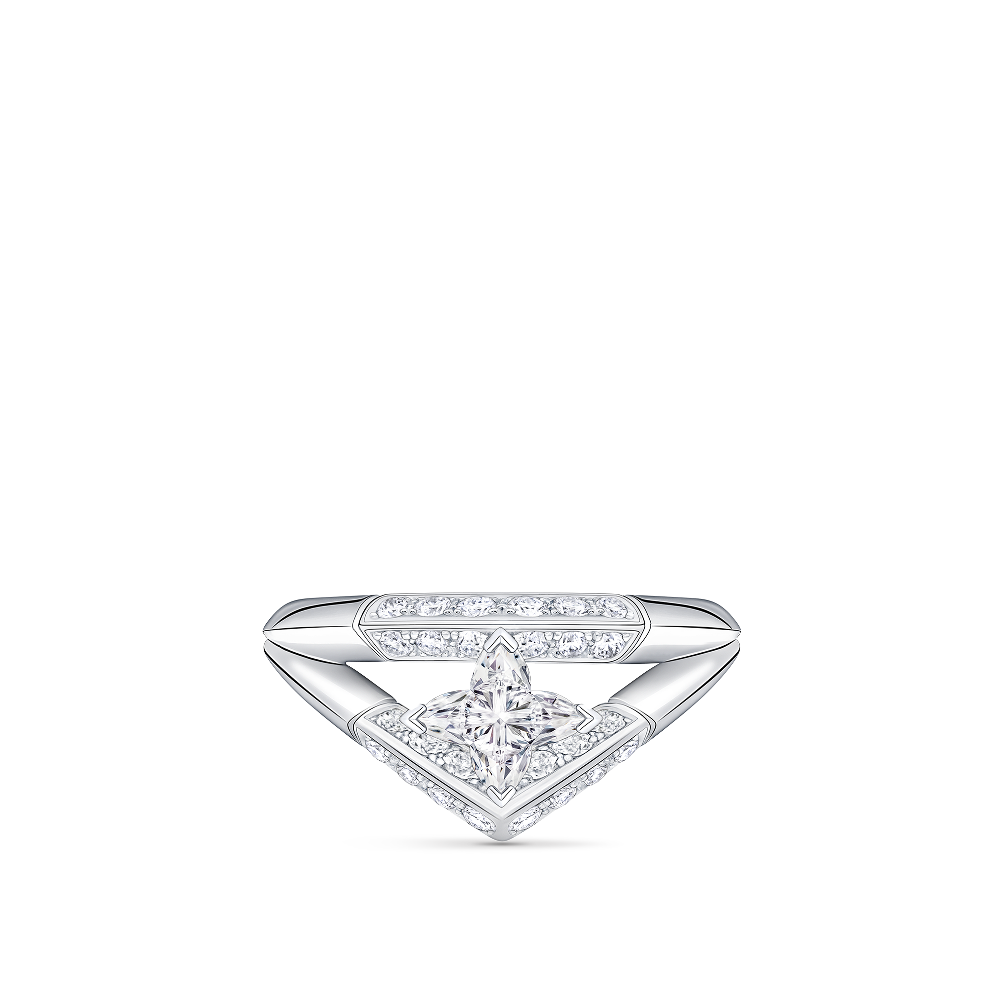 LV Diamonds Pavé Double Ring, LV Monogram Star cut  in Jewellery