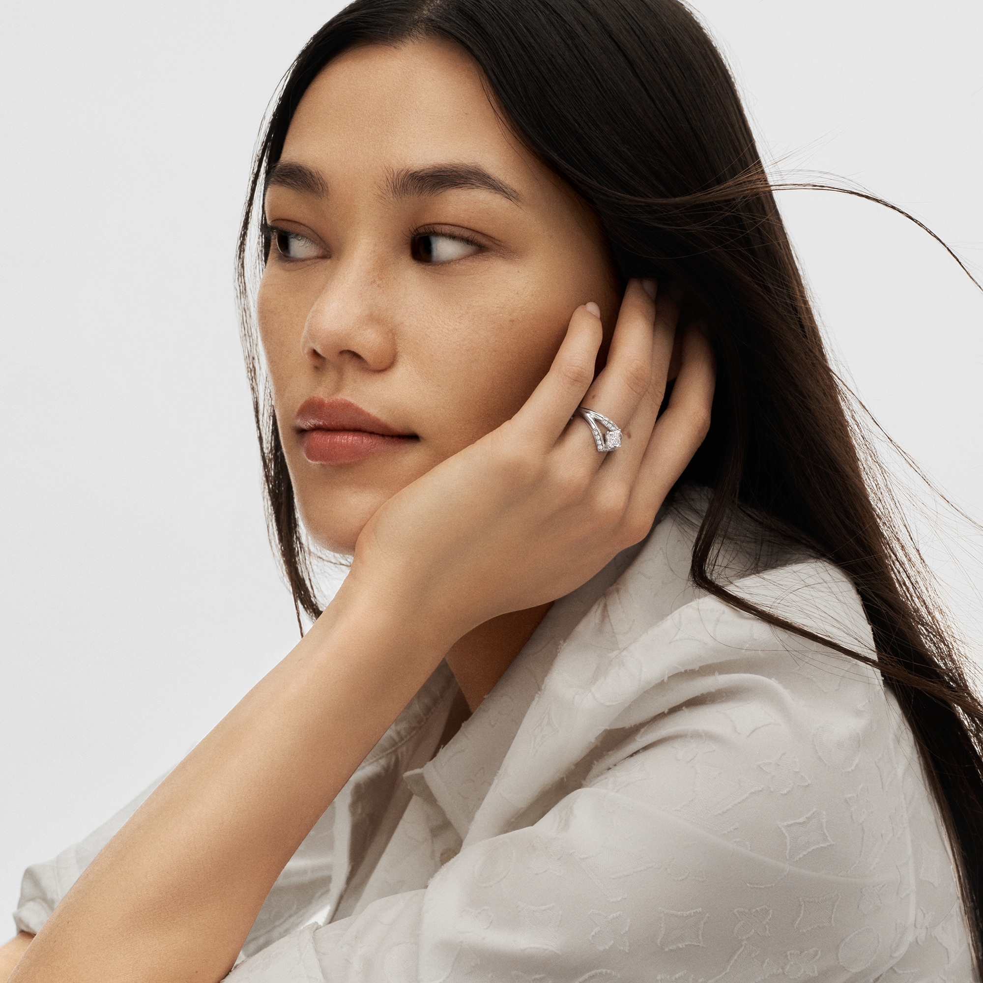 LV Diamonds Pavé Double Ring, LV Monogram Star cut  in Jewellery