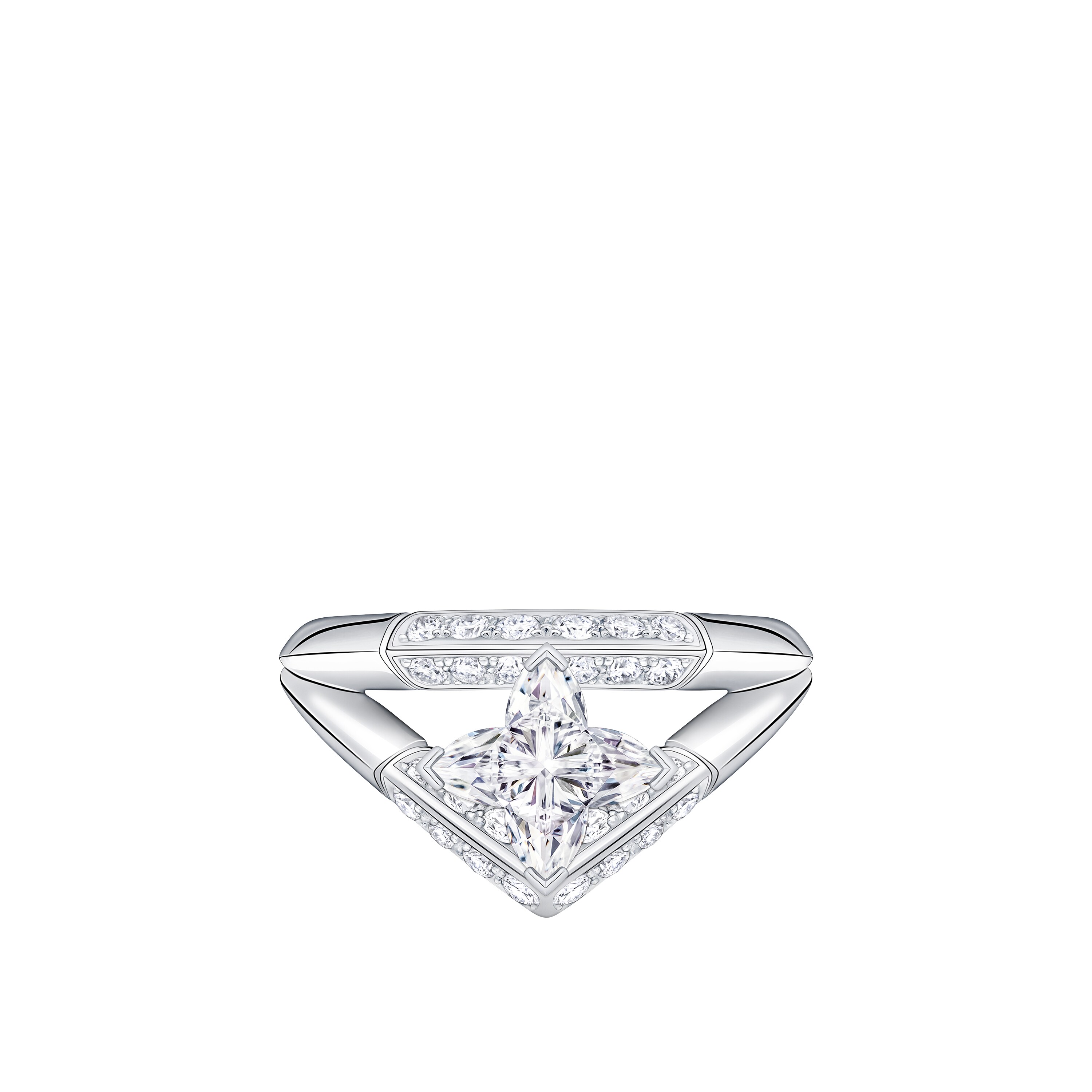 LV Diamonds Pavé Double Ring, LV Monogram Star cut  in Jewellery