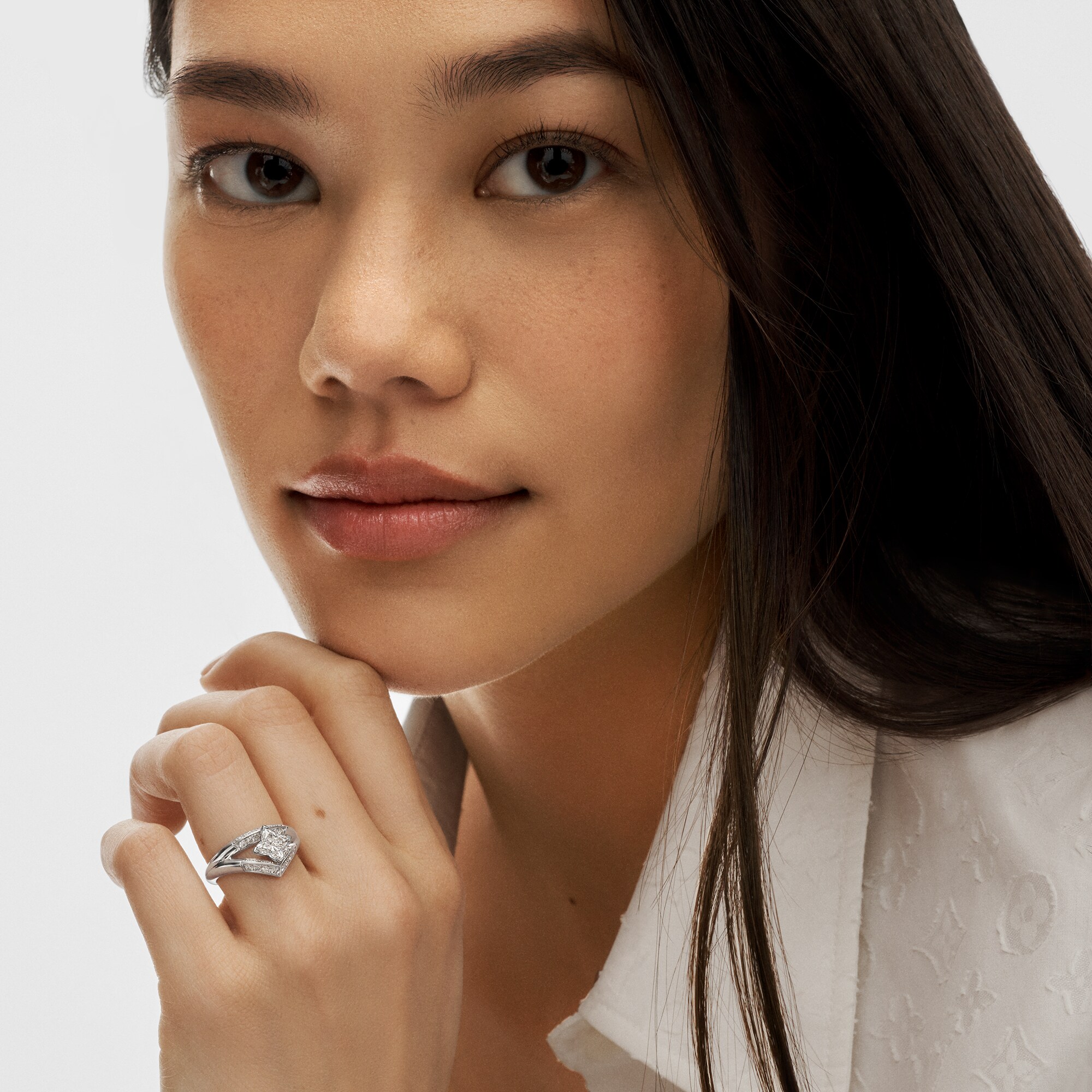 LV Diamonds Pavé Double Ring, LV Monogram Star cut  in Jewellery