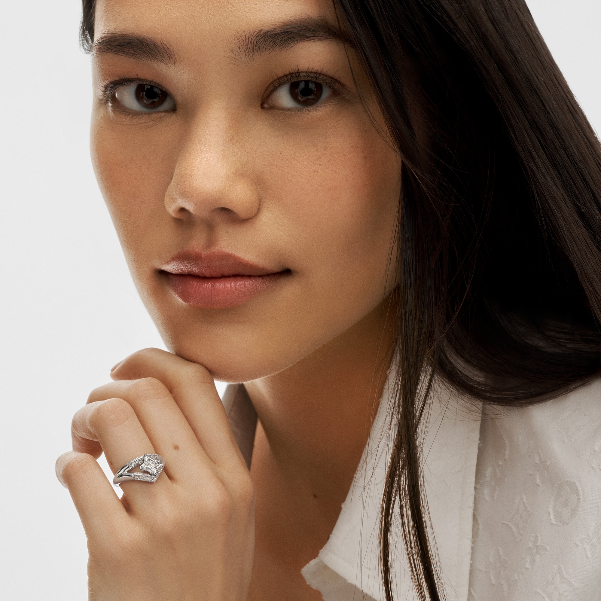 LV Diamonds Pavé Double Ring, LV Monogram Star cut  in Jewellery