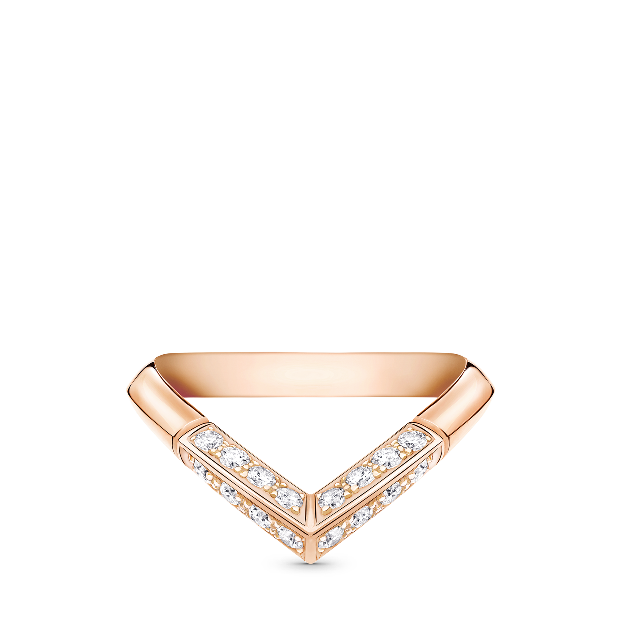 LV Diamonds Pavé V Ring, Pink Gold  in Jewellery