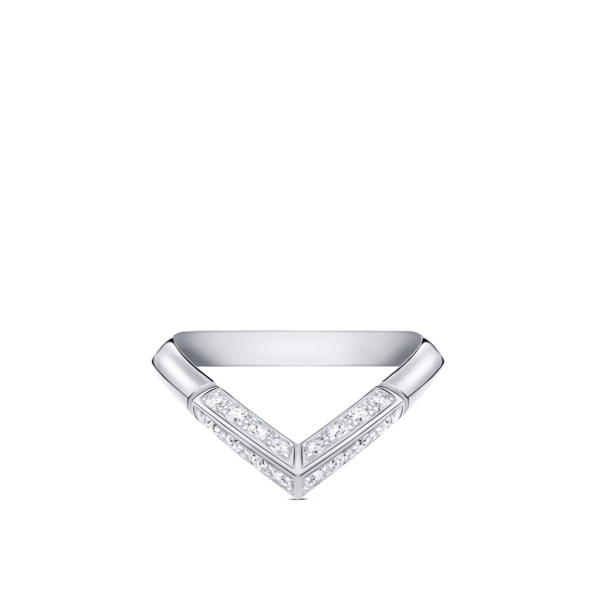 LV Diamonds Pavé V Ring, Platinum  in Jewellery