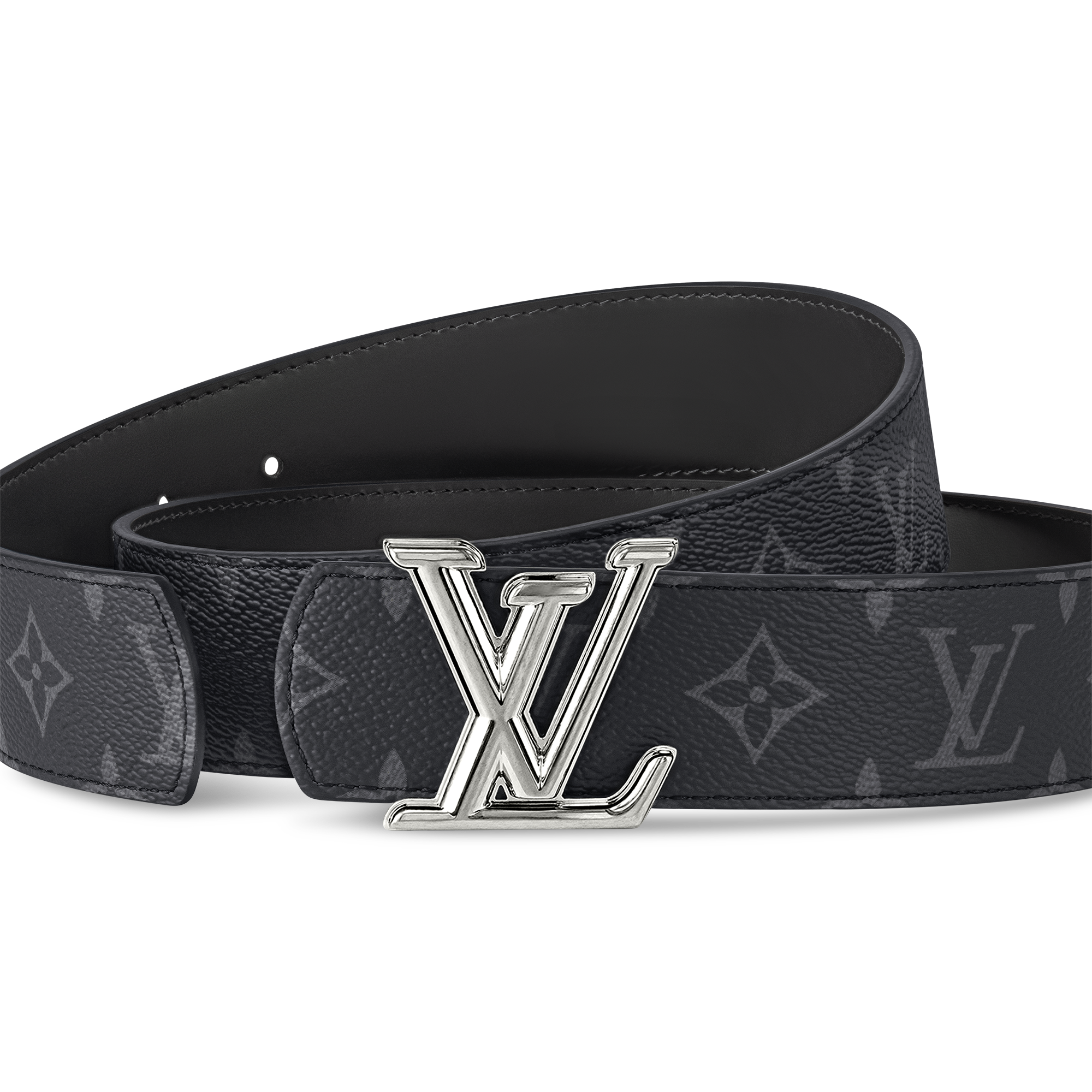 LV Dimension 40mm Reversible Belt Monogram Eclipse in Men