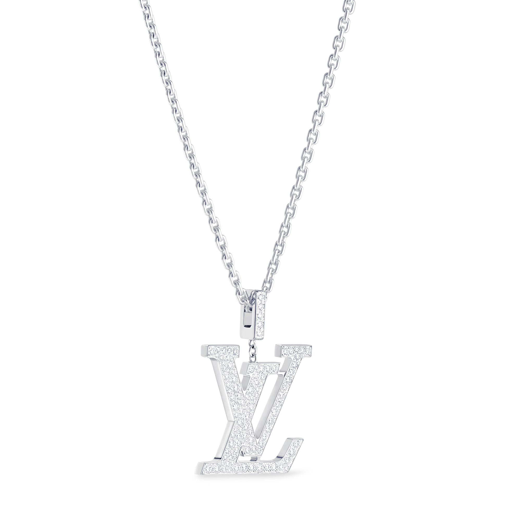 LV Large Pendant, White Gold And Diamonds  in Jewellery