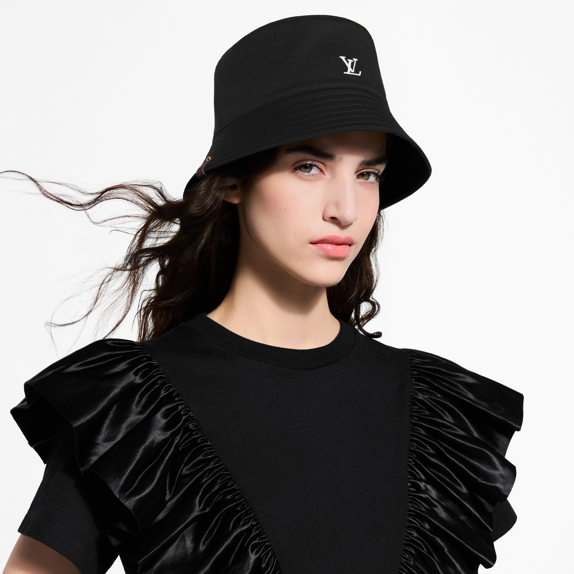 LOUIS VUITTON | ✨NEW✨ LV Filigram Bucket Hat Monogram Flower Embroidery in Black Louis Vuitton LV Monogram Flowers Cap - Black Hats  main image 3