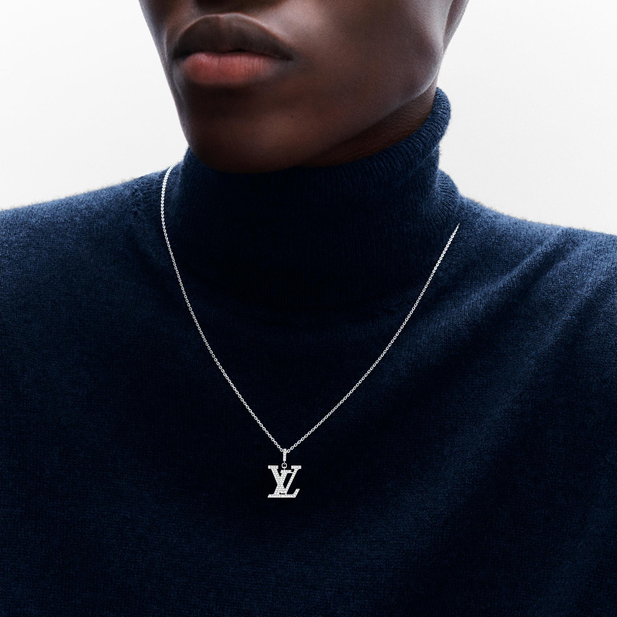 LV Medium Pendant, White Gold And Diamonds  in Jewellery