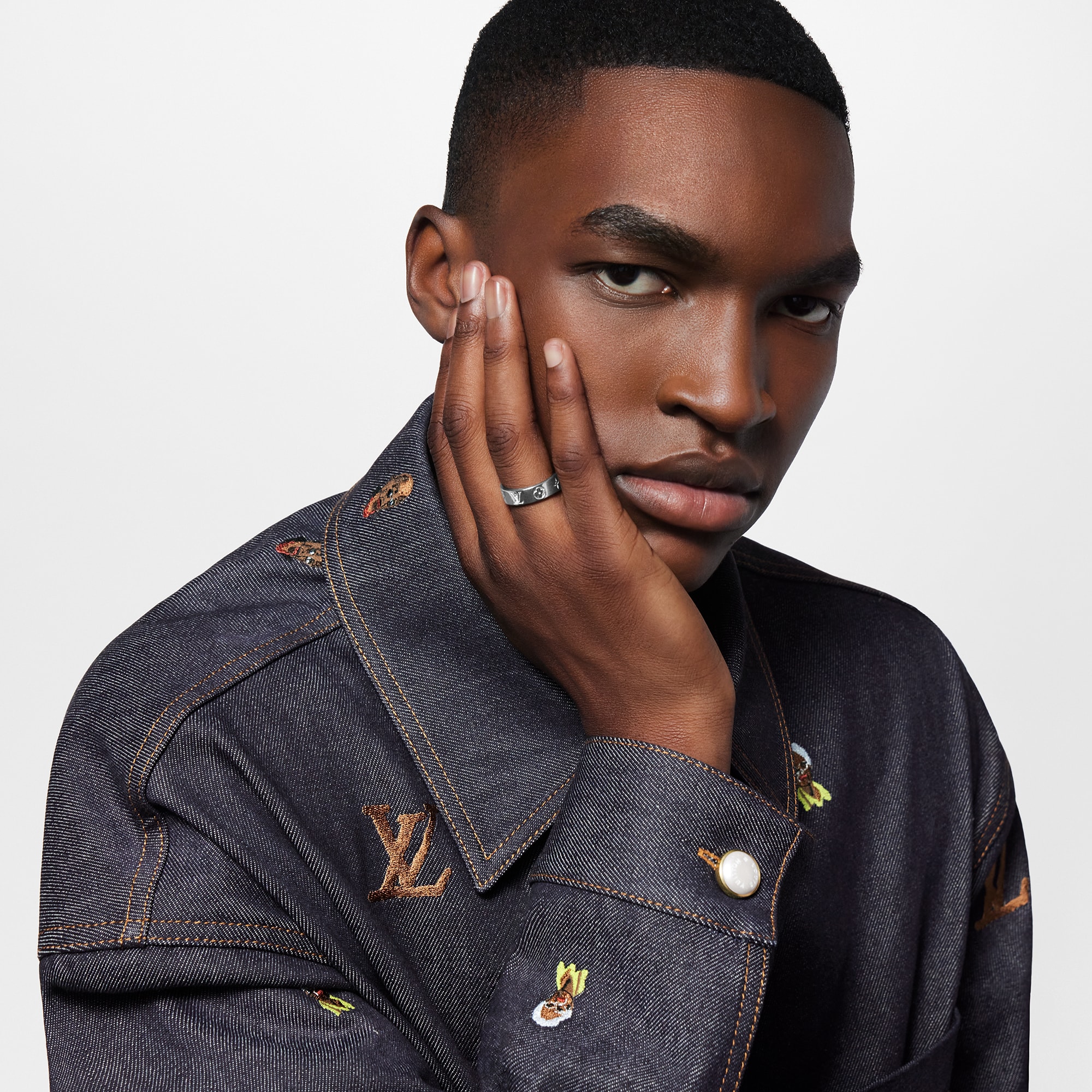 LV Mosaic Thin Ring . in Men