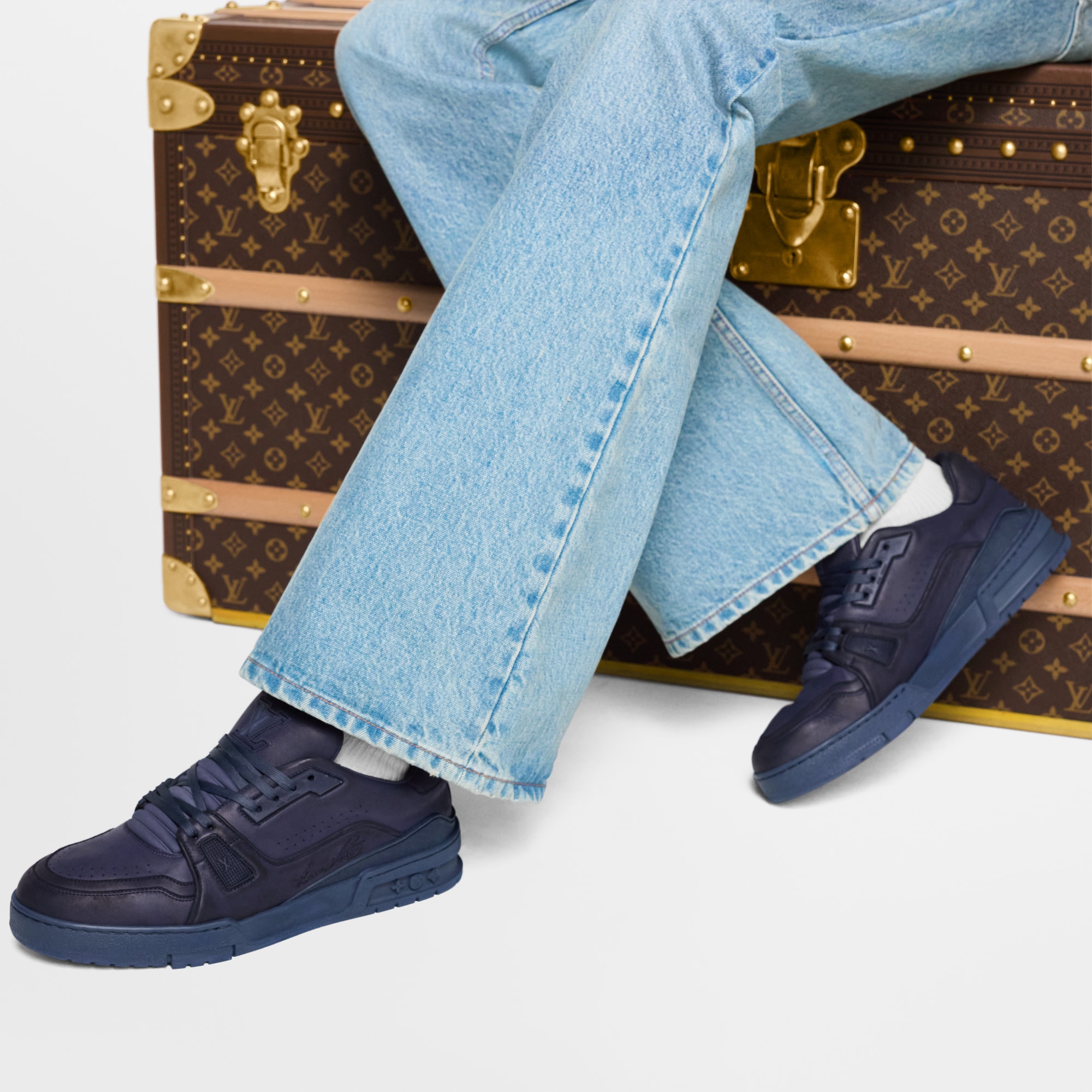 LV Trainer Sneaker Distressed  in Men