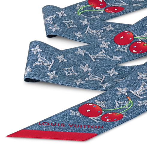 LV x TM Denim Cerise Bandeau . in Women's Accessories Silk Squares and Bandeaus collections by Louis Vuitton (Product zoom)