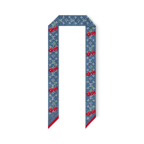 LV x TM Denim Cerise Bandeau . in Women's Accessories Silk Squares and Bandeaus collections by Louis Vuitton (Product zoom)