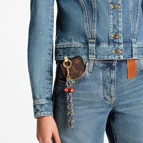 LV x TM Denim Cerise Phone Holder . in Women's Accessories Key Holders and Bag Charms collections by Louis Vuitton (Product zoom)