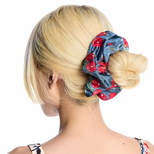 LV x TM Denim Cerise Scrunchy . in Women's Accessories Hair Accessories collections by Louis Vuitton (Product zoom)
