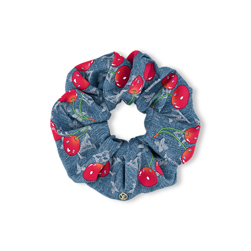 LV x TM Denim Cerise Scrunchy . in Women's Accessories Hair Accessories collections by Louis Vuitton (Product zoom)
