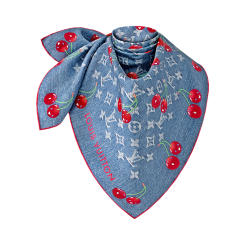 LV x TM Denim Cerise Square 90 . in Women's Accessories Silk Squares and Bandeaus collections by Louis Vuitton (Product zoom)