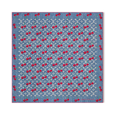 LV x TM Denim Cerise Square 90 . in Women's Accessories Silk Squares and Bandeaus collections by Louis Vuitton (Product zoom)
