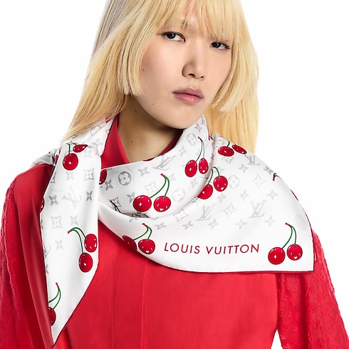 LV x TM Monogram Cerise Square 90 . in Women's Accessories Silk Squares and Bandeaus collections by Louis Vuitton (Product zoom)