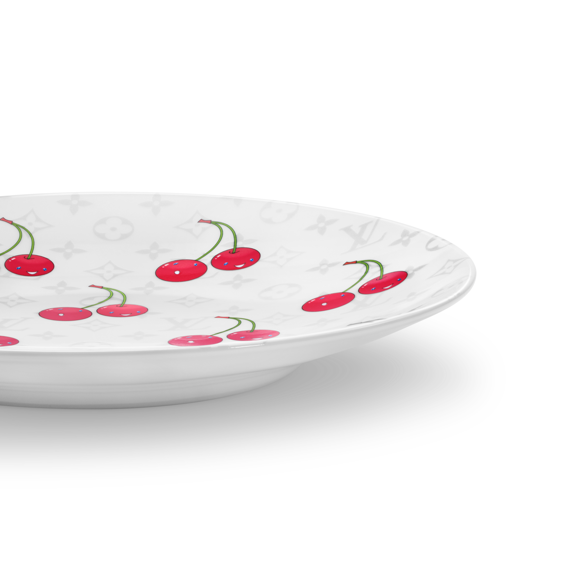 LV x TM Set of 2 Dessert Plates Monogram Cerises in Trunks, Travel and Home