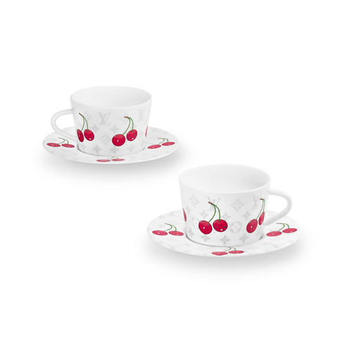 LV x TM Set of 2 Teacups and Saucers Monogram Cerises in Trunks, Travel and Home's Home and Art of Dining Art of Dining collections by Louis Vuitton (Product zoom)