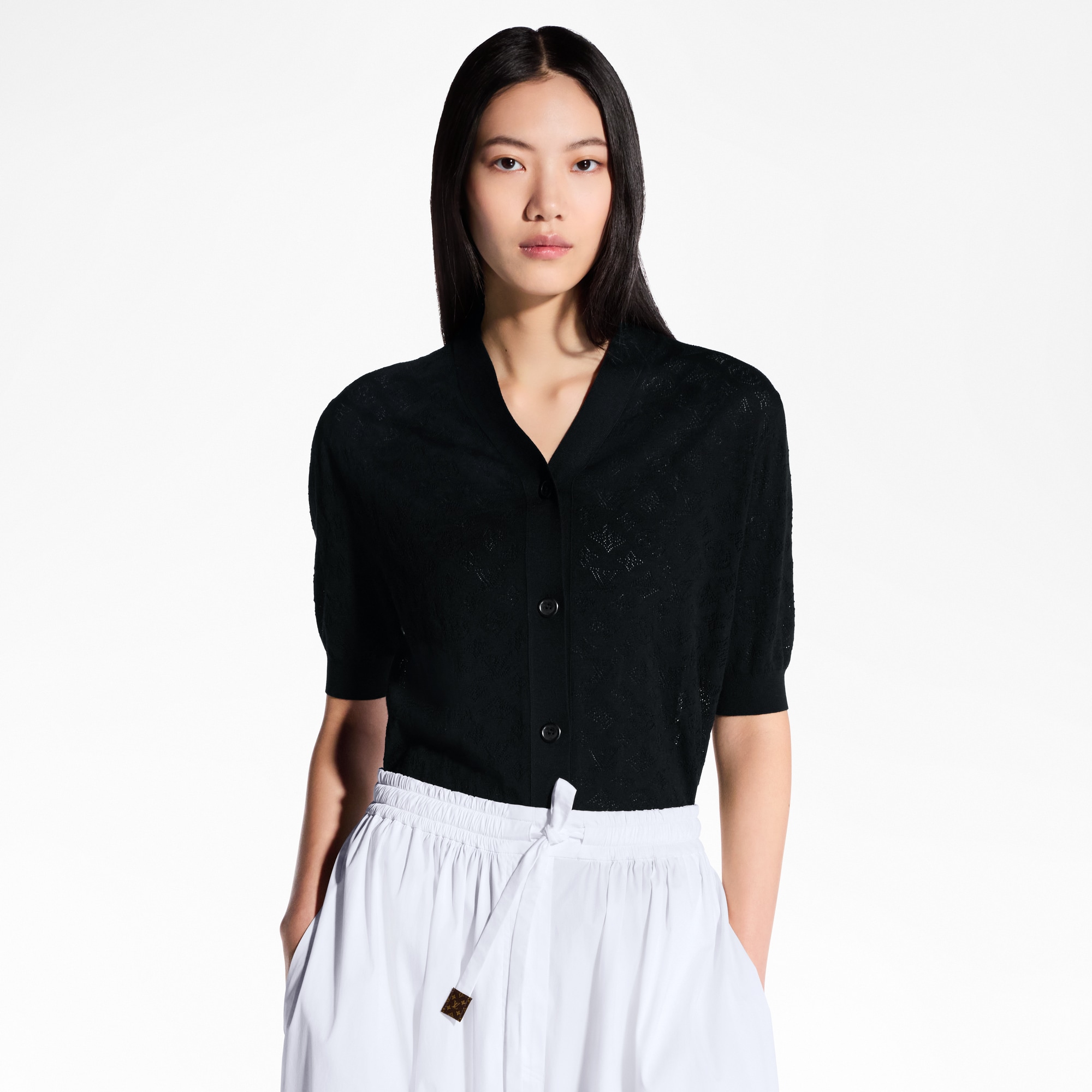Mahina Monogram Short-Sleeved Cardigan  in Women