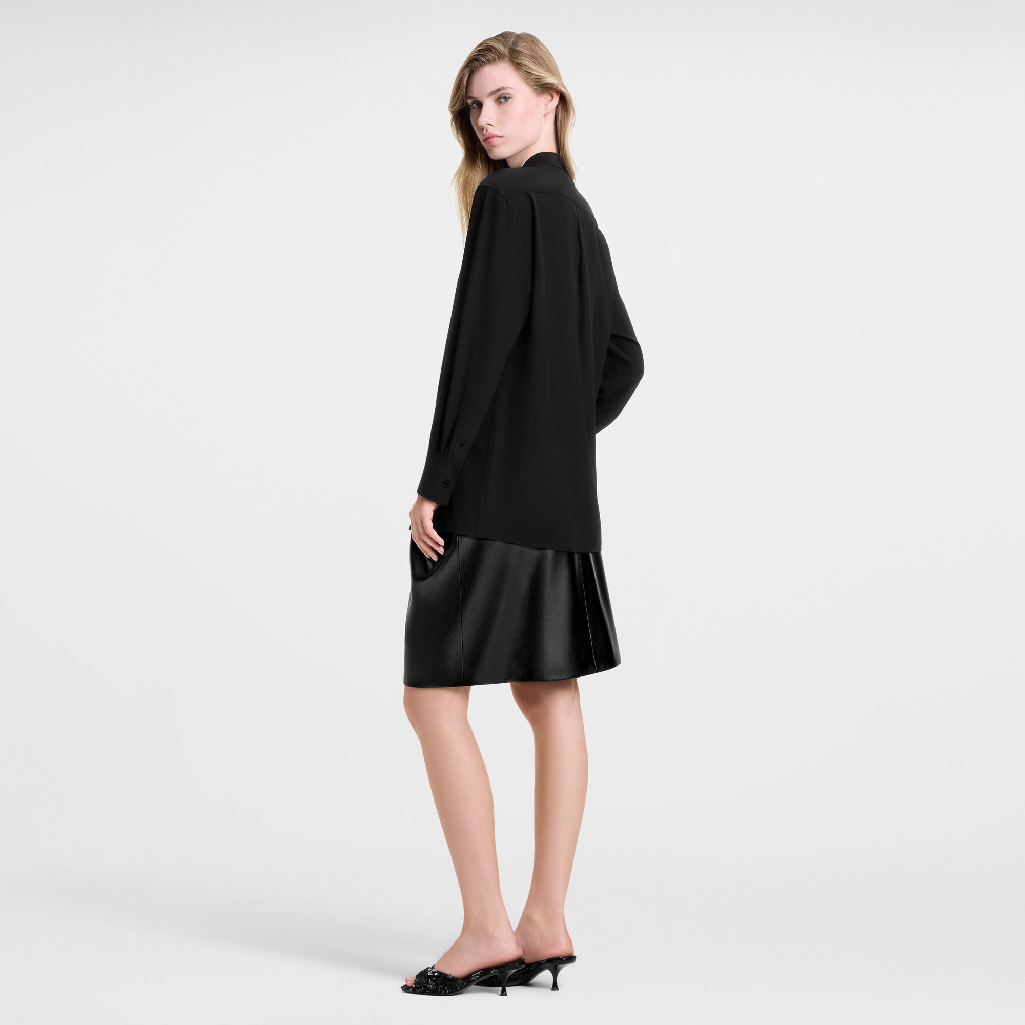 Monogram Accent Lavallière Blouse  in Women