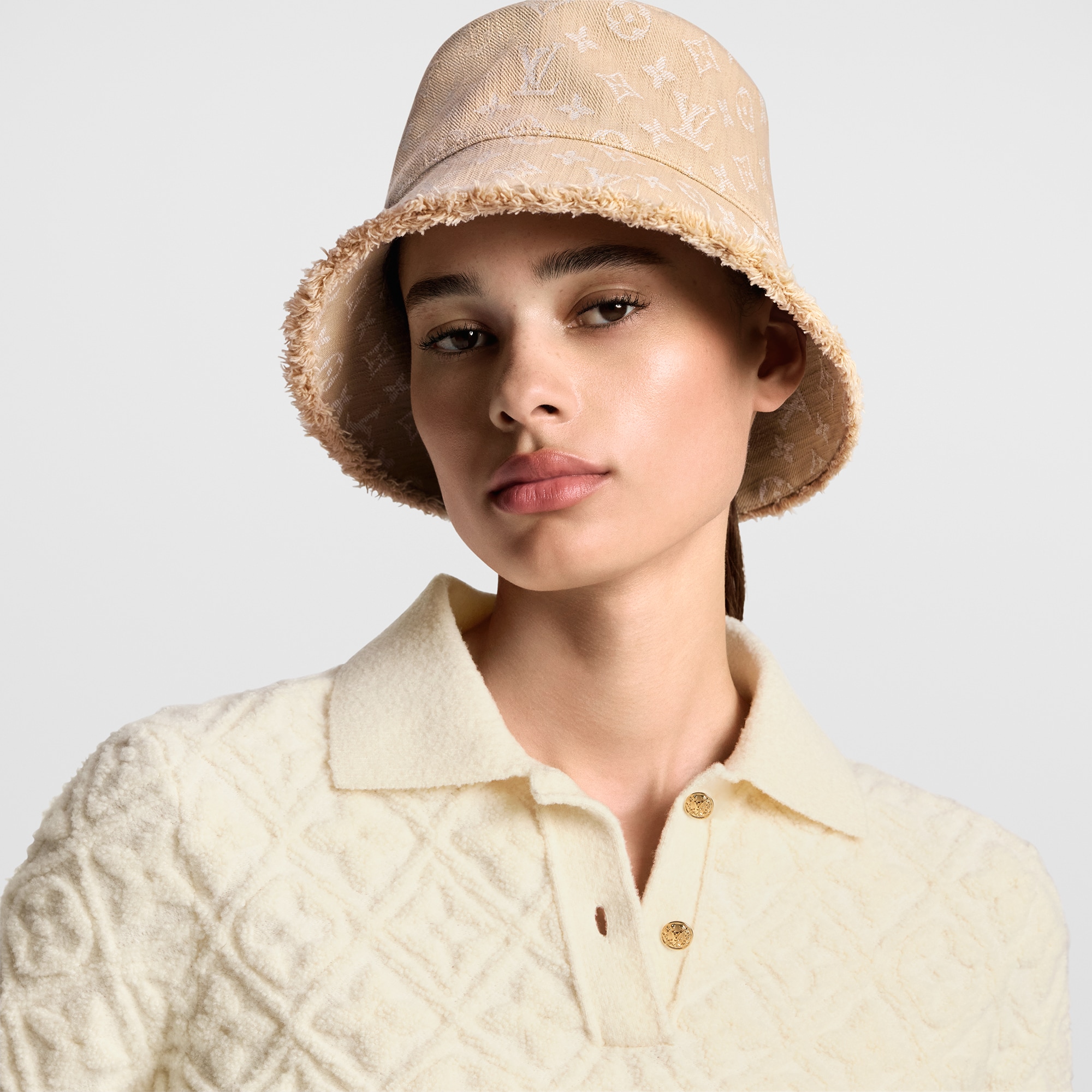 Monogram Denim Bucket Hat . in Women