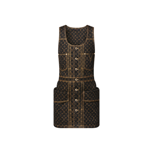 Monogram Denim Button Front Dress in Women's Ready-to-Wear Dresses collections by Louis Vuitton (Product zoom)