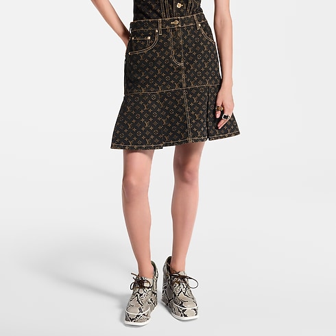 Monogram Denim Pleat Skirt in Women's Ready-to-Wear Skirts and Shorts collections by Louis Vuitton (Product zoom)